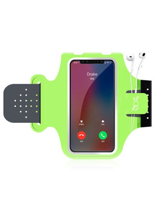 Geanta sport HERUSI multifunctionala impermeabila verde fluorescent 6.5 inch