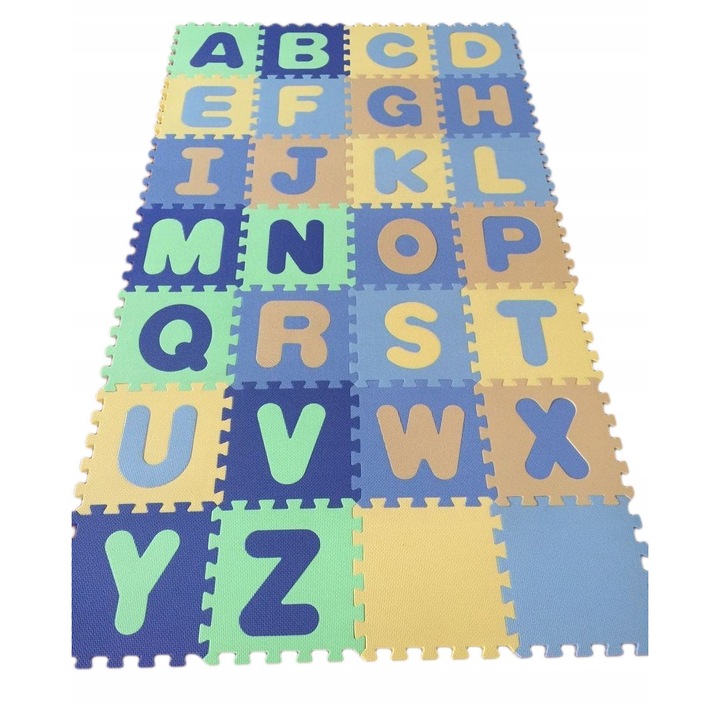 Isere oktató puzzle szőnyeg, 3D, ábécé, többszínű, 210x120x1cm