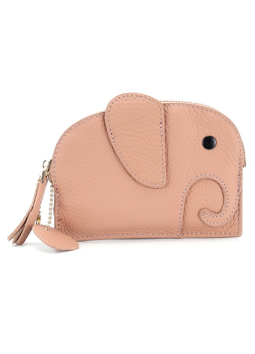 Portofel dama HERUSI mini piele roz elefant 10x8cm