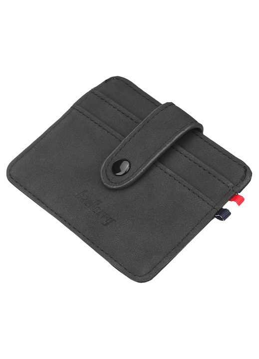 Portofel barbati HERUSI negru 11.8x0.3x8.5cm cu 6 sloturi carduri