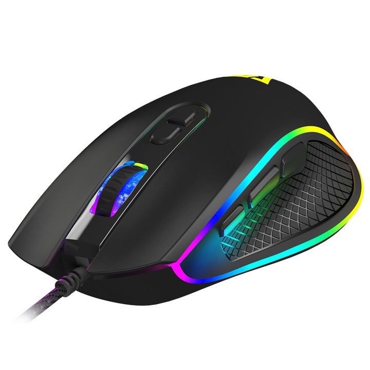 Mouse de gaming cu fir, senzor optic LED RGB, MODECOM VOLCANO VELES