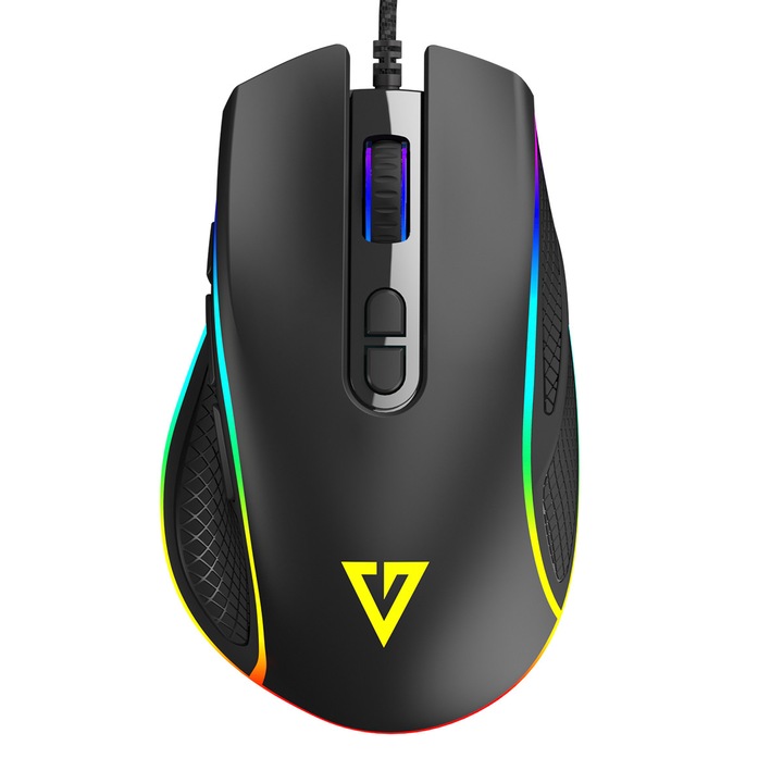 Mouse de gaming cu fir, senzor optic LED RGB, MODECOM VOLCANO VELES