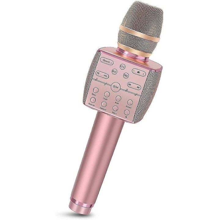 Hordozható Bluetooth Karaoke Mikrofon, 3 mód, Fehér, 2000mAh, 27W