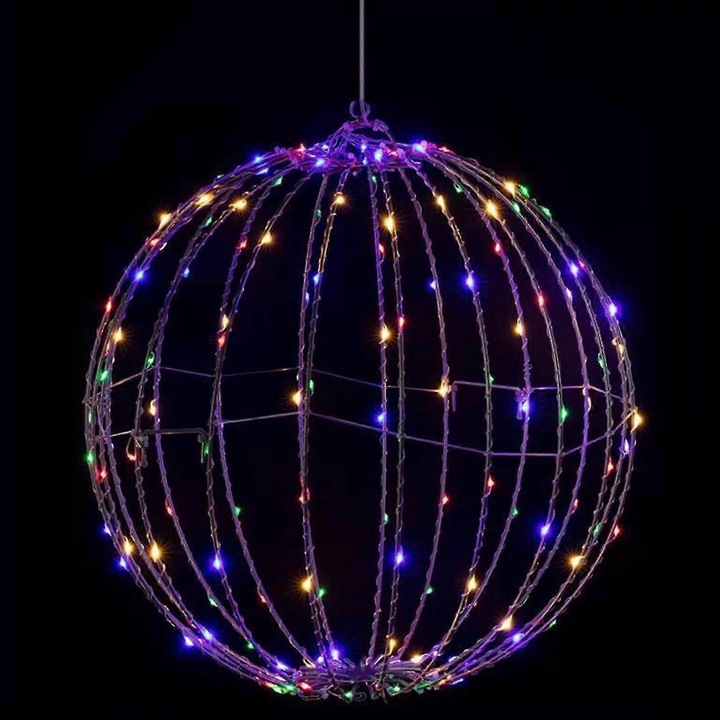 Karácsonyi LED gömbök, többszínű, vízálló, 20cm