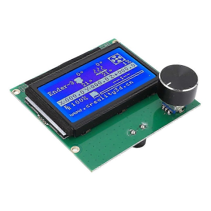 LCD kijelző 3D nyomtatóhoz 12864, vezérlőpanel, műanyag, kék, univerzális