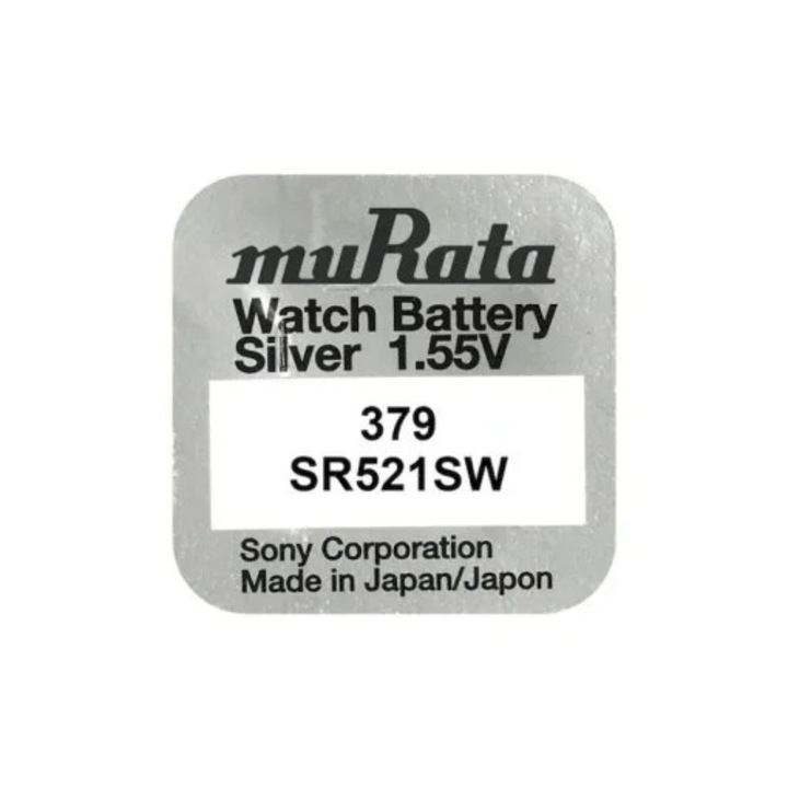 Baterie, Oxid de Argint, muRata 379, SR521SW 1.55V, SALLMA®