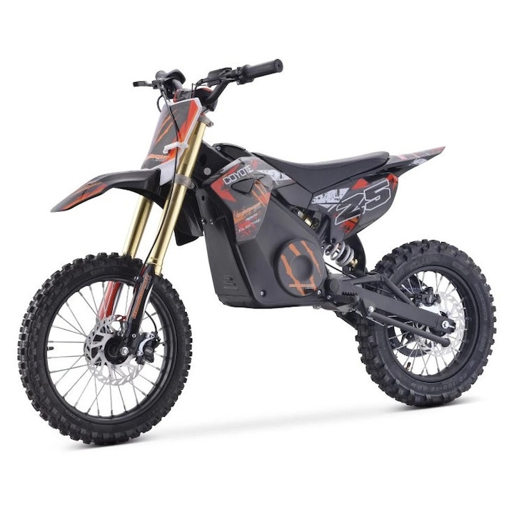 Motocicleta Electrica Coyote 1800W Roti 14/12 Li-Ion Portocaliu Negru