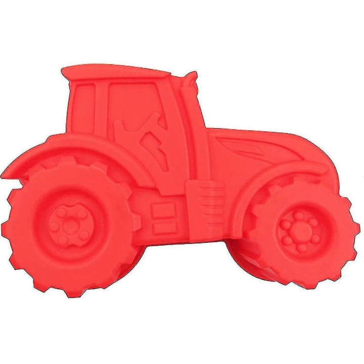 Traktor süteményforma, szilikon, piros, 20x10cm