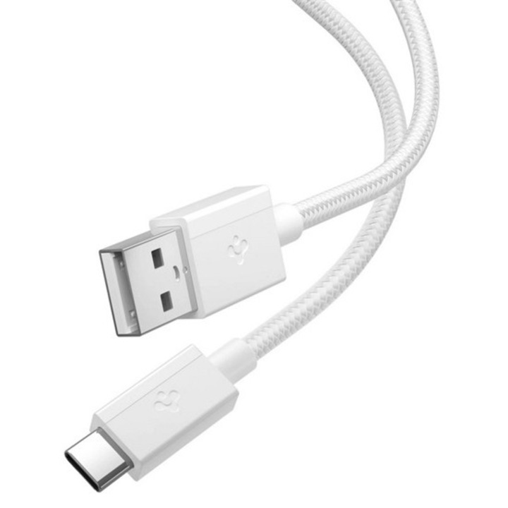 Spigen essential eb6015ac adatkábel, usb - type-c, 60w, pd gyorstöltő, cipőfűző, 150cm, fehér