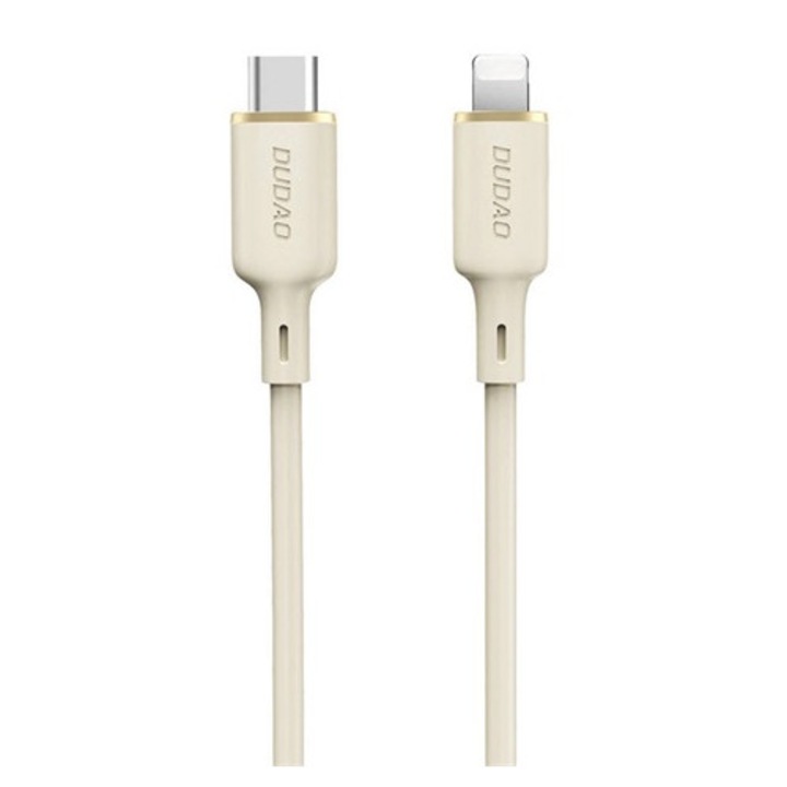 Dudao l7scl adatkábel, type-c - lightning, 30w, gyorstöltő, 200cm, bézs, kompatibilis: iPhone 14 Plus / 14 Pro Max / 14 Pro