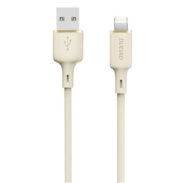 Dudao l7sl adatkábel, usb - lightning, 5a, gyorstöltő, 100cm, bézs, kompatibilis: iPhone 14 Plus / 14 Pro Max / 14 Pro