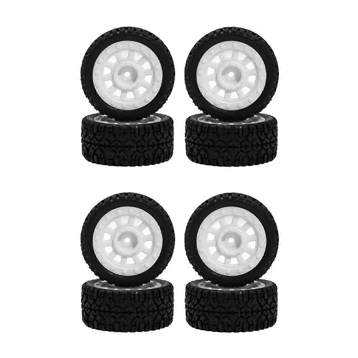 8 db gumiabroncs készlet 50x22mm fekete RC autókhoz 1/16