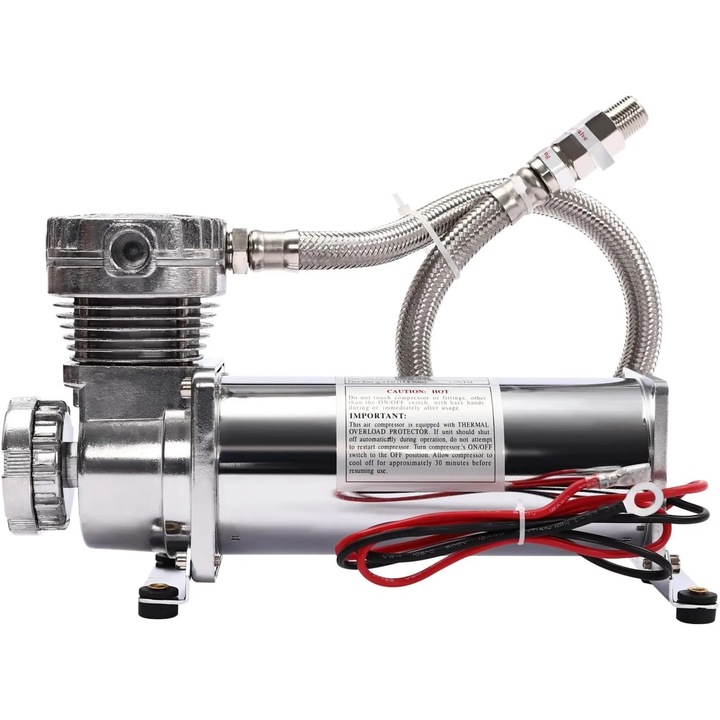 Компресор за въздушно окачване 12 V, Комплект компресор JZONSJ-000100ND, 200 PSI Макс, 50 л/мин, 200–300 W, 23 A, Резервоар ≤19 л, 30×10×16,5 см