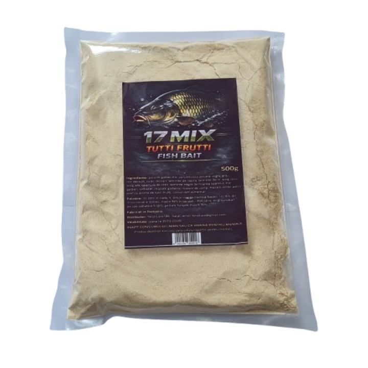 17 Mix Tutti-Frutti, Horgászat Fixen, Adalék és Por Attraktáns Pontyhoz, Feederhez és Etetőanyaghoz, 500g