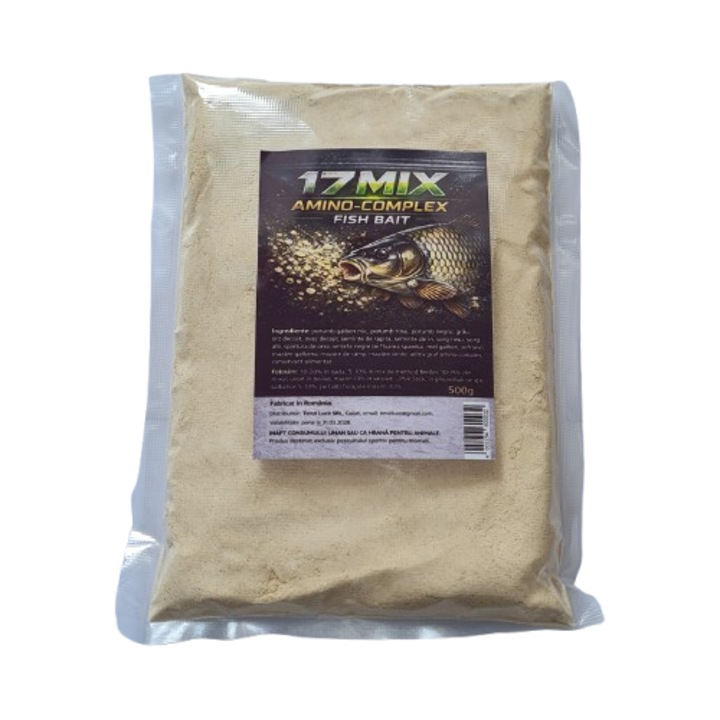 17 Mix Aminosav Komplex, Horgászat Fixen, Adalék és Por Attraktáns Pontyhoz, Feederhez és Etetőanyaghoz, 500g