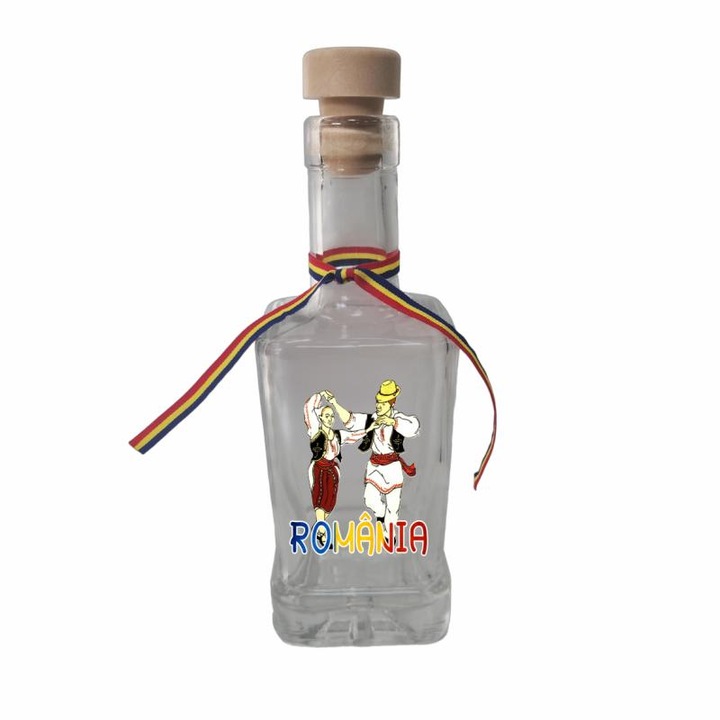Tarani port popular Romania, négyzet alakú üveg üzenettel, ajándékbolt, 250 ml, divgs318 12 modell