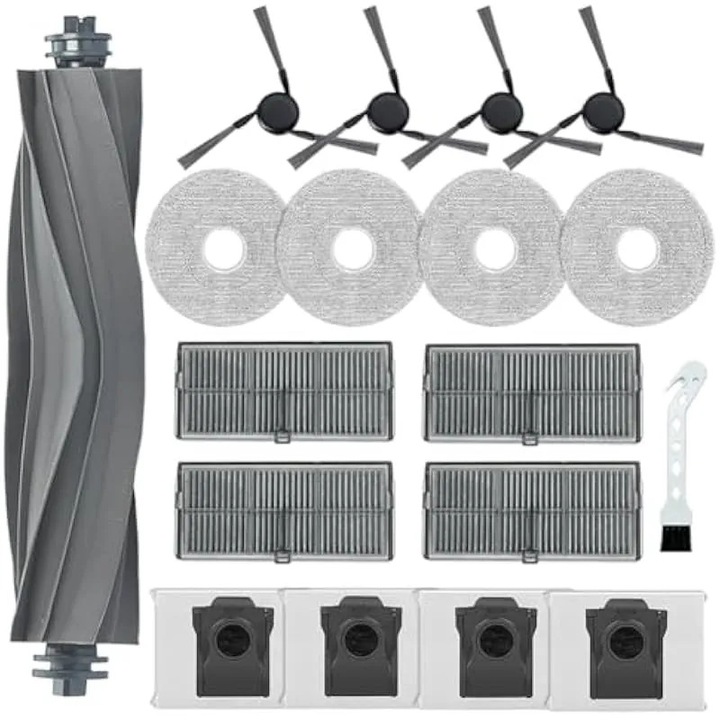 Set accesorii compatibile robot aspirator Mova E40 Ultra, perii, filtre HEPA, lavete, saci praf