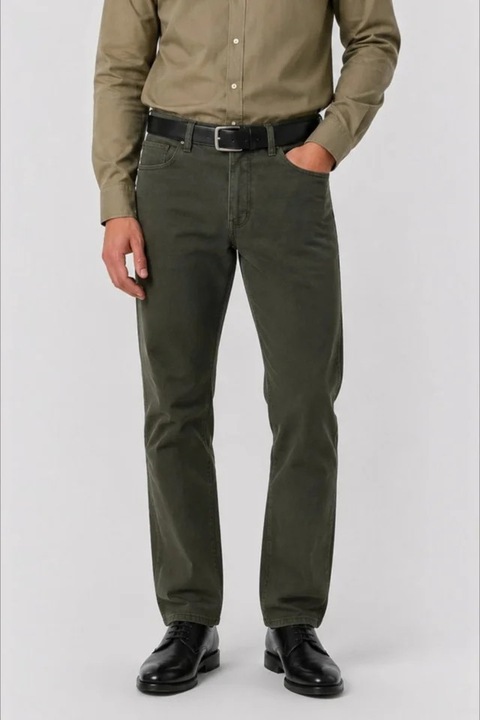 Pantaloni clasici de vara pentru barbati – Vero, Kaki inchis
