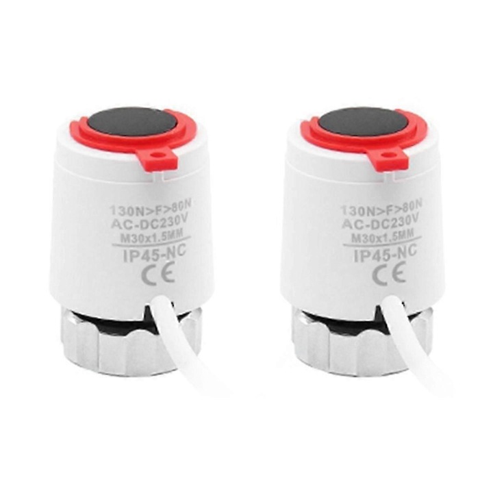 2 db elektrotermikus szelepmozgató készlet 230V NC M30x1.5mm fehér 3W