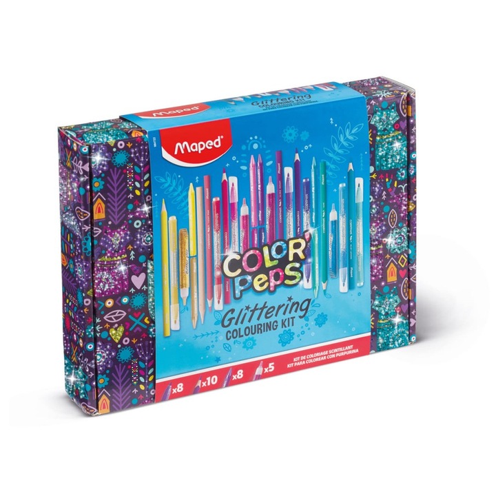 Set coloriaj Maped Glitter 31 piese