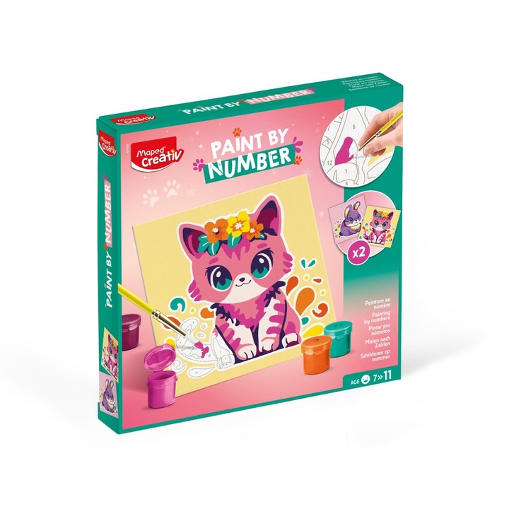 Set Maped Creativ Paint by number - Pisica si Iepure