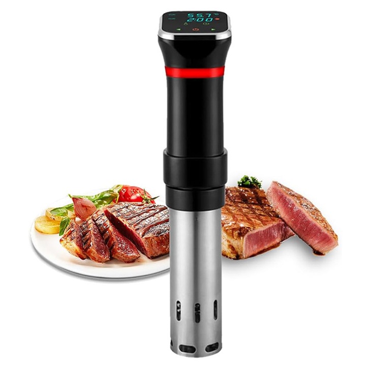 Aparat gatit sous vide 1100W, temperatura 25-95°C, timer digital, inox, 25x10cm