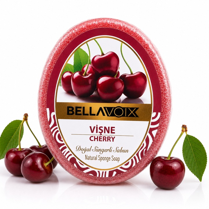 Bellavoix Visine természetes hámlasztó szappan beépített szivaccsal, 135 gr