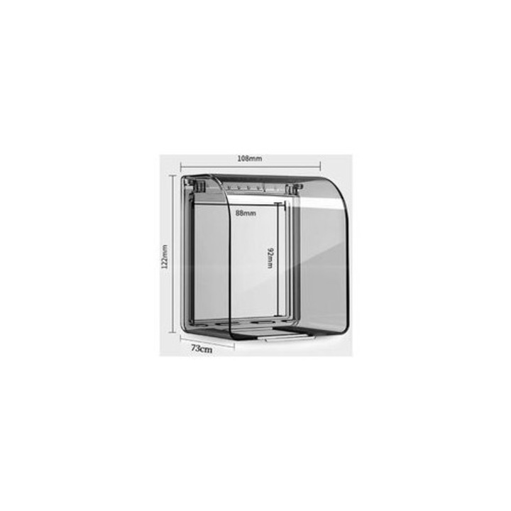 Capac priza exterior transparent rezistent apa IP55 90x90mm set