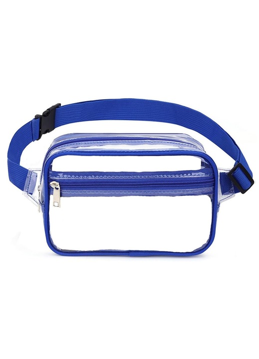 Átlátszó crossbody táska, állítható, sárga, 30x30x15cm