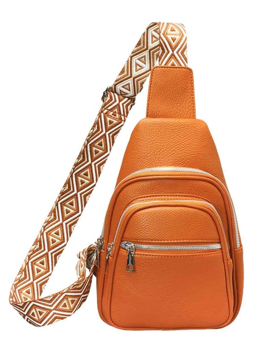 Női crossbody táska, műbőr, levehető pánt, fekete, 20x15x5cm