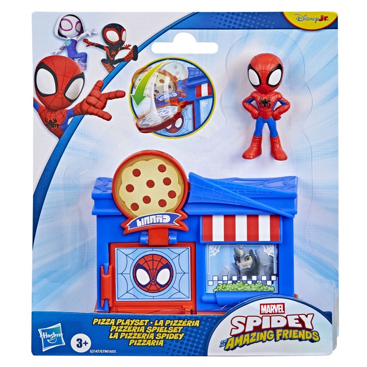 Spidey és csodálatos barátai Marvel mini pizzéria szett figurával és kiegészítőkkel
