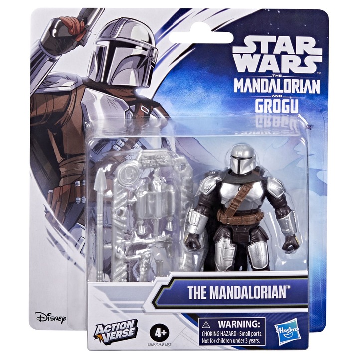 Star wars mandalorian si grogu action verse set figurina mandalorianul si accesorii