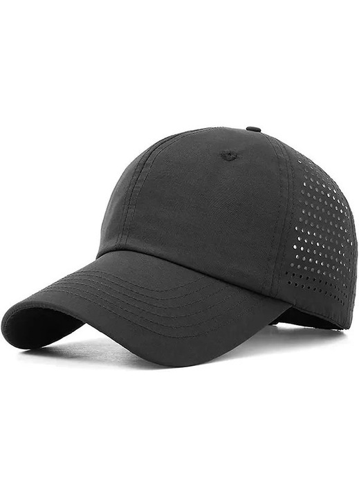 Unisex sport sapka, légáteresztő anyag, gyorsan száradó, XL méret, fekete