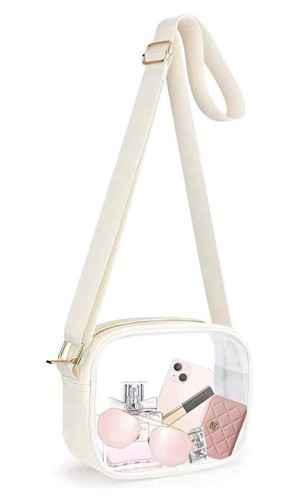 Átlátszó crossbody táska, állítható, vízálló 25x20cm