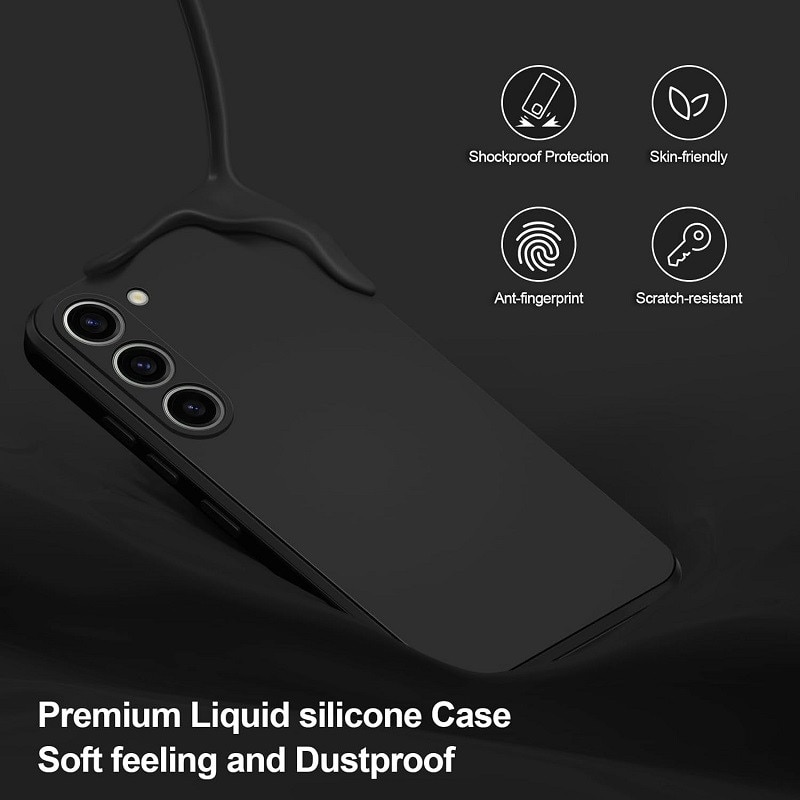 Husa pentru Samsung Galaxy A37 TLXT® Silicon case, protectie militara, interior din microfibra-negru