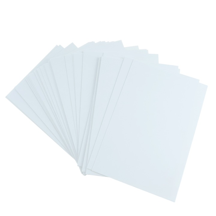 Set 100 carti postale albe, 10x15cm, carton kraft, imprimabile, pentru creatie si felicitari