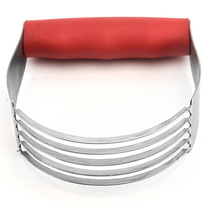 Taietor aluat inox cu maner cauciuc ergonomic multifunctional 20x10cm