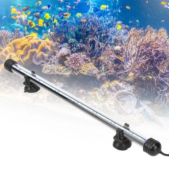 LED akvárium lámpa 38cm fehér-kék vízálló 3 üzemmóddal, időzítővel