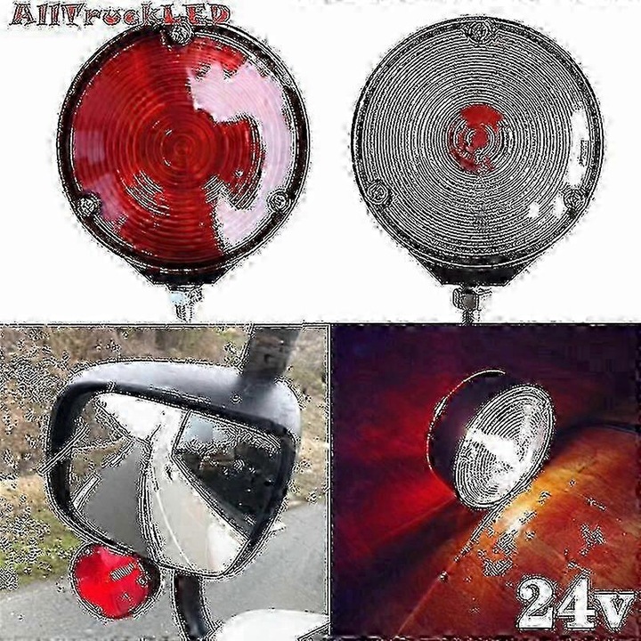 Lampa semnalizare laterala 24V rosu-ambar pentru camion remorca 24V