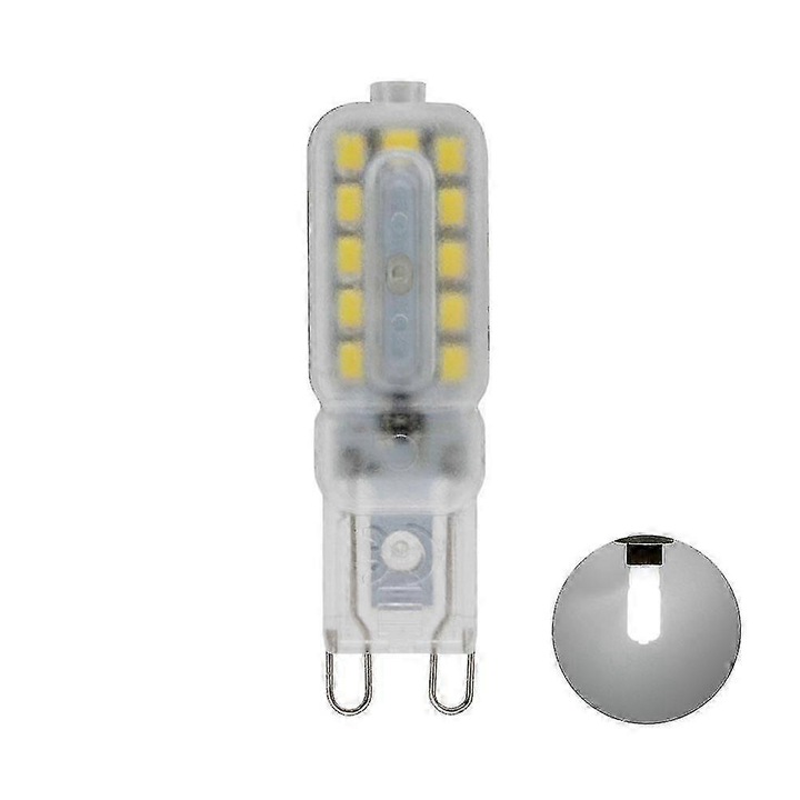 G9 szabályozható LED izzó, 3W vagy 5W, meleg fehér és hideg fehér, 47.4x16x11mm vagy 60.6x16x11mm