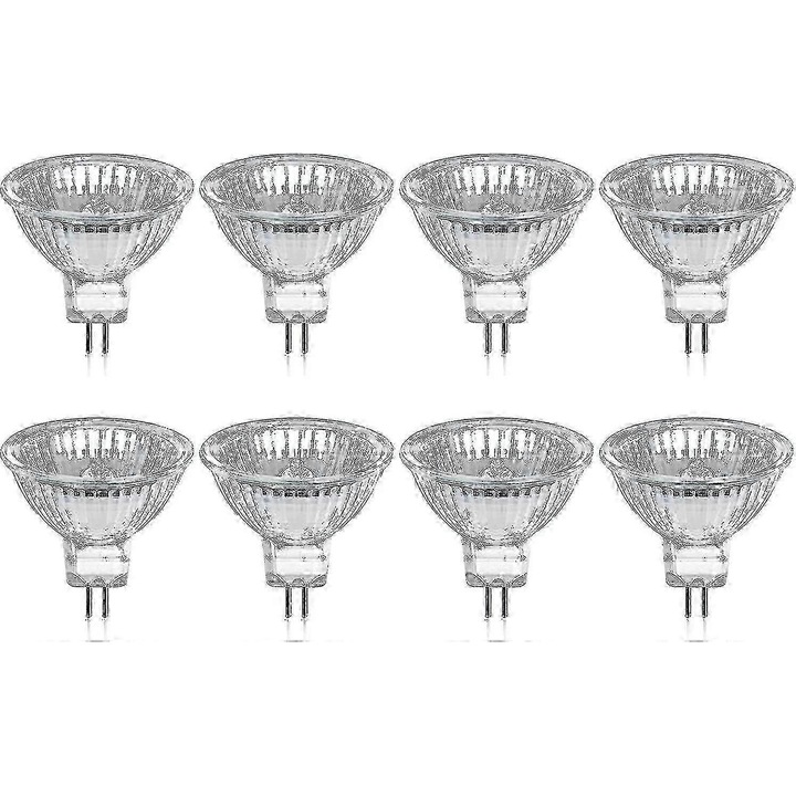Халогенна крушка MR16 35W 12V GU53 комплект 8 броя топло бяла димируема 49x45mm