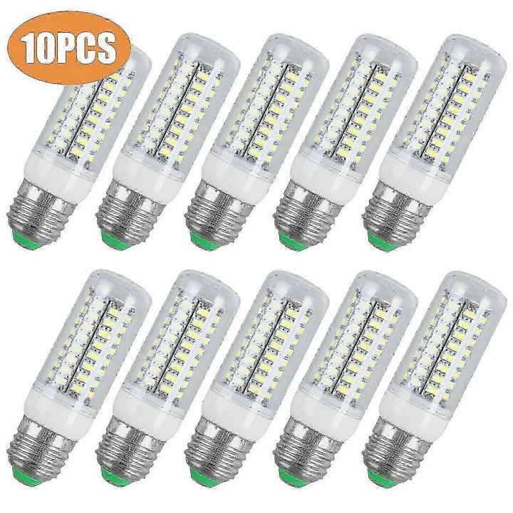 10 db E27 LED kukorica izzó készlet, meleg fehér és hideg fehér, 110V, 72 LED, 280-8800LM
