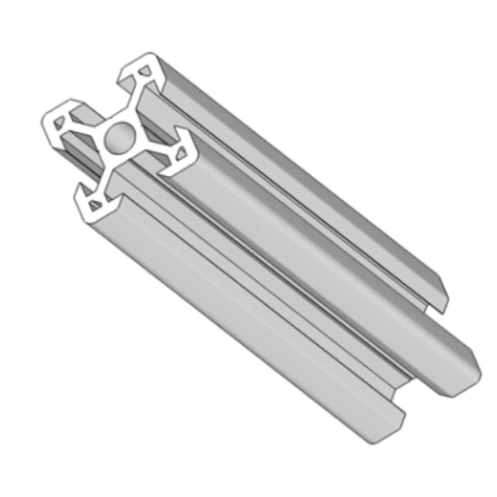 Profil structural aluminiu V-SLOT 2020 20x20mm argintiu 20cm