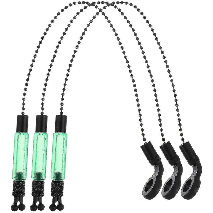 Set 3 alarme pescuit, fier, verde, 31x2.5x1.5cm
