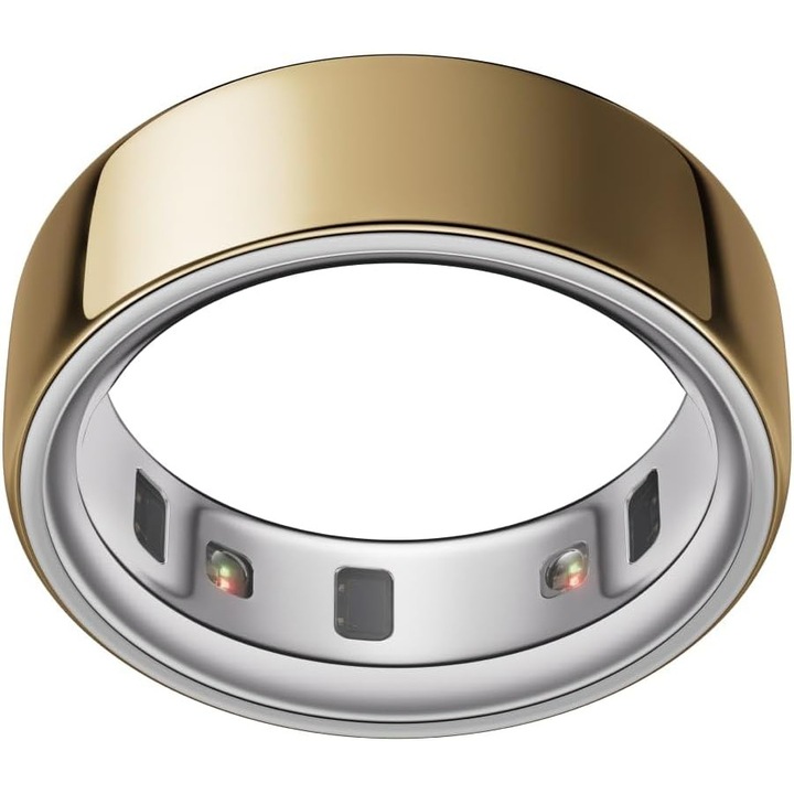 Oura Ring 4 Gold okosgyűrű alvás- és egészségfigyeléshez, 9-es méret, prémium titán, fitneszkövető, pulzusmérő, akár 8 napos üzemidő