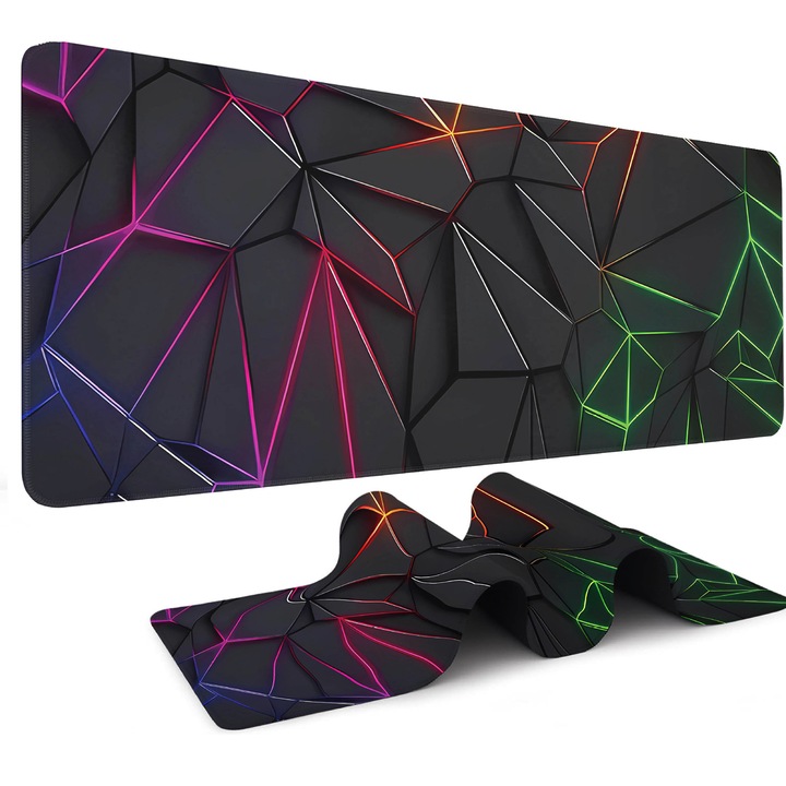 Mousepad ergonomic pentru gaming si office, Univers, Anti-Derapant, CeruleTree, 80x30x0.3cm, multicolor