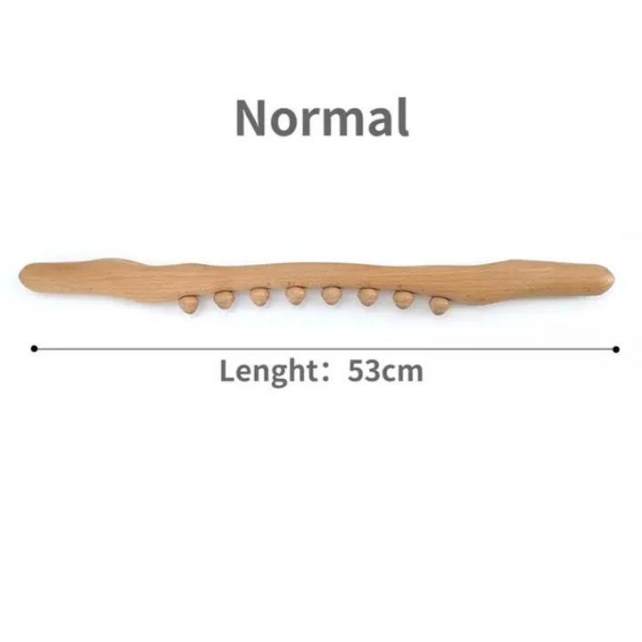Baston guasha din lemn carbonizat, 53cm, 2 in 1 masaj si guasha