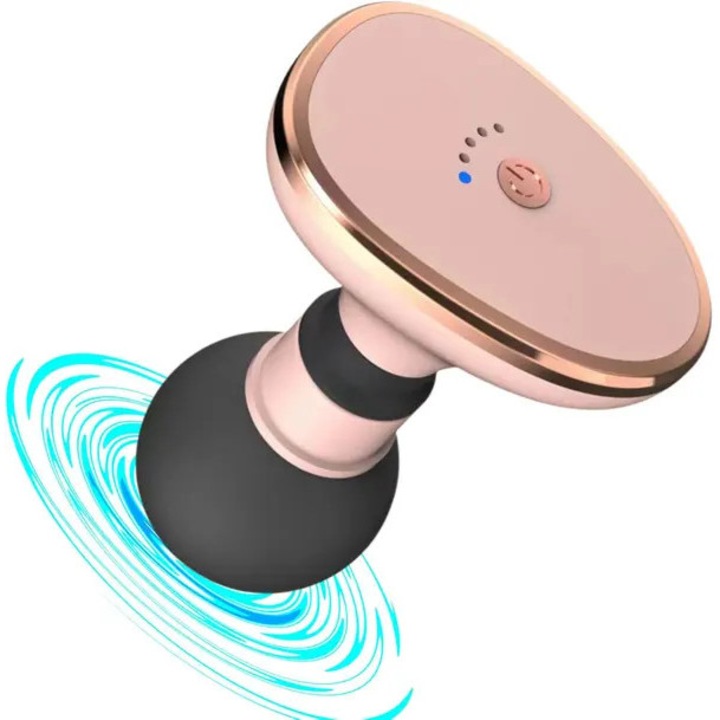 Hordozható masszírozó készülék, 3200 RPM, USB-ről tölthető, csendes, fekete, kis méretű