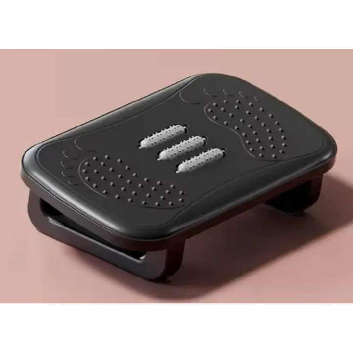 Ergonomikus lábtámasz masszázsgörgőkkel, fekete