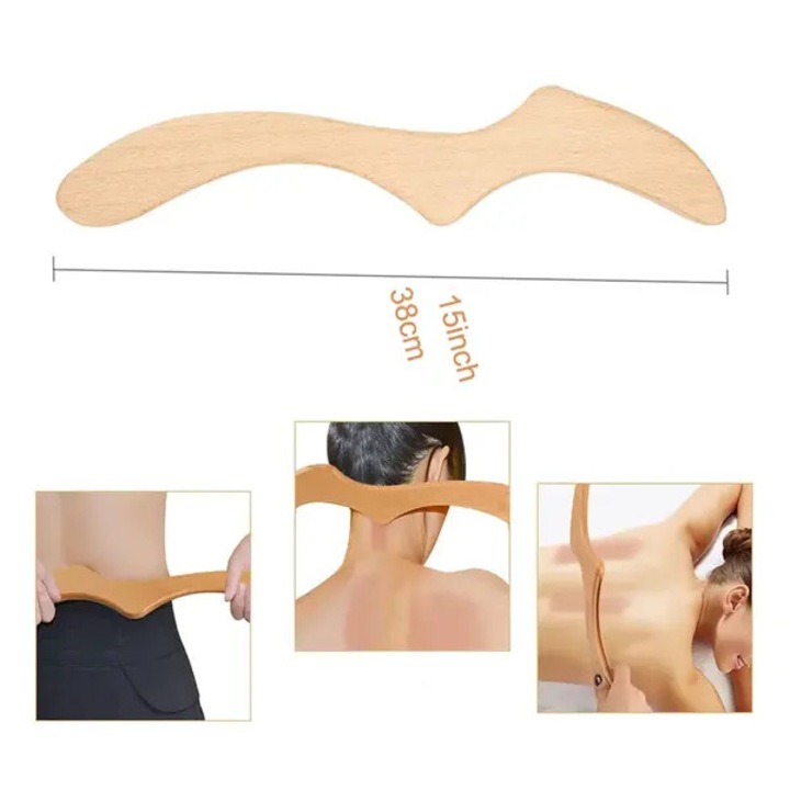Set masaj lemn natural guasha pentru spate umar gat talie picioare